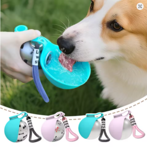 Botella de Agua para perros con bebedero.